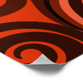 さびコンテンポラリーオレンジ色の自然インスパイアファーンカール ポスター (角)