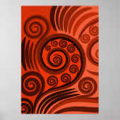 さびコンテンポラリーオレンジ色の自然インスパイアファーンカール ポスター (正面)