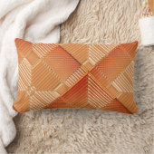 さびコンテンポラリー色オレンジ幾何学模様 ランバークッション (ブランケット)