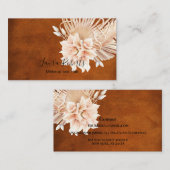 さびテラコッタの花とススキ 名刺 (正面/裏面)