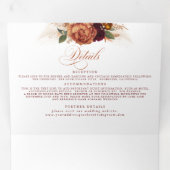 さびテラコッタの花とパンパスグラス結婚ズ 三つ折り招待状 (内部最初)