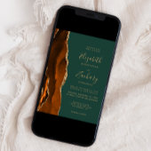 さびモダンエメラルドグリーン結婚アゲート 招待状