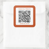 さびモダンレトロ結婚ミニマルqrコード スクエアシール (バッグ)