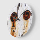 さび付きボルトナットと剥絵を描離 ラージ壁時計 (傾斜)