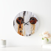 さび付きボルトナットと剥絵を描離 ラージ壁時計 (ホーム)