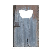 さび擦り切れたた木の扉 クレジットカード栓抜き (裏面)