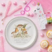 さび素朴オレンジのマッシュルームの結婚葉 ペーパープレート (パーティー)