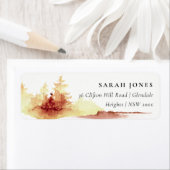 さび素朴オレンジ黄秋ツリーアドレス ラベル (インサイチュ)