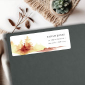 さび素朴オレンジ黄秋ツリーアドレス ラベル