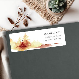 さび素朴オレンジ黄秋ツリーアドレス ラベル