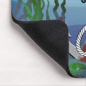 さび航海の色の灰色いかり/海藻/貝殻/海馬 マウスパッド (コーナー)