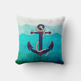 さび航海の色の青いいかり/ロープ/ろ波 クッション