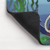 さび航海の色の青いかり/海藻/貝殻/海馬 マウスパッド (コーナー)