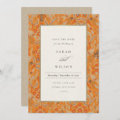 さび華美赤フローラピーコック日付カードを保存 サンキューカード (正面/裏面)