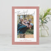 さび赤ギンガム感謝感謝感謝感謝祭賛美の開催 招待状 (スタンド正面)