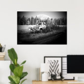 さび越しに月を越える ポスター (ホームオフィス)