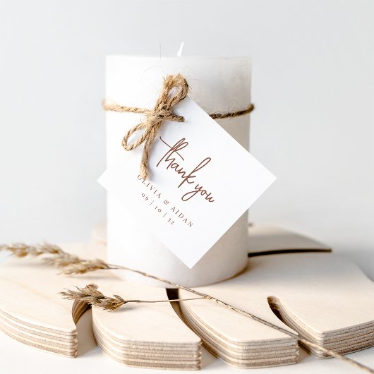 さび |モダン手書きスクリプ結婚トありがとう フェイバータグ