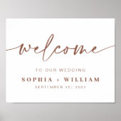 さび |モダン手書き結婚のウェルカムサイン ポスター (正面)