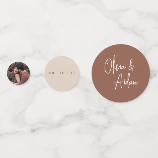 さび |手書きスクリプトと写真結婚の コンフェッティ (裏面)