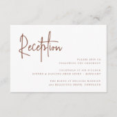 さび |手書きモダンスクリプトウェディングレセプション エンクロージャーカード (正面)
