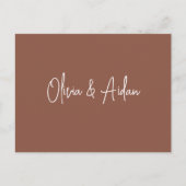 さび |手書きモダンスクリプトウェディングRSVP ポストカード (正面)