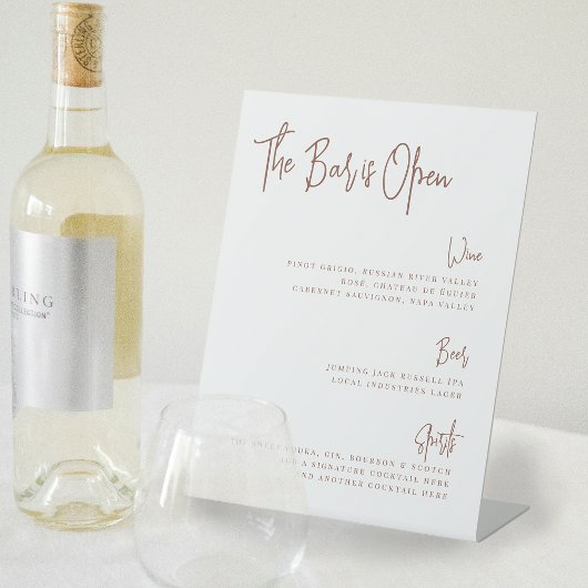 さび |手書きモダンスクリプトバーメニュー 台座サイン