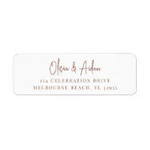 さび |手書きモダンスクリプト差出人住所 ラベル (正面)