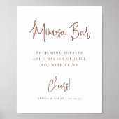 さび |手書きモダンスクリプトMimosaバー記号 ポスター (正面)