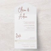 さび |手書モダンきスクリプ結婚ト オールインワン招待状 (内側)