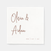 さび |手書モダンきスクリプ結婚ト スタンダードカクテルナプキン (正面)