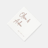 さび |手書モダンきスクリプ結婚ト スタンダードカクテルナプキン (角)