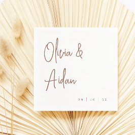 さび |手書モダンきスクリプ結婚ト スタンダードカクテルナプキン