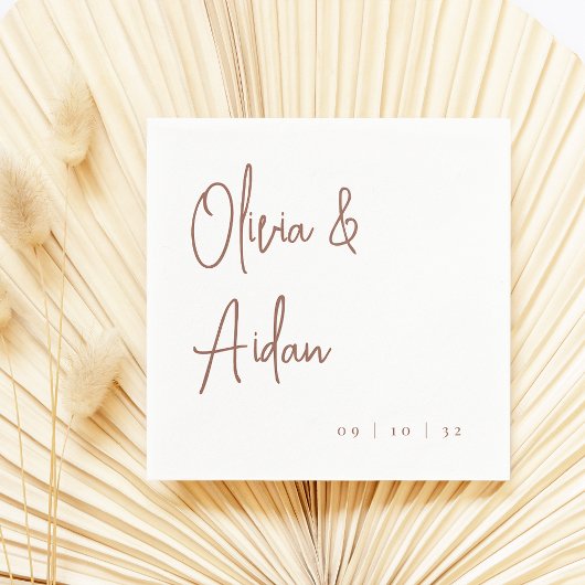 さび |手書モダンきスクリプ結婚ト スタンダードカクテルナプキン