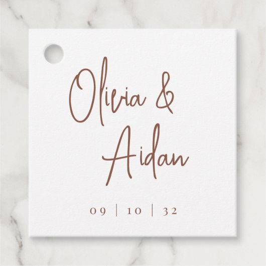 さび |手書モダンきスクリプ結婚ト フェイバータグ (正面)