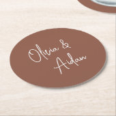 さび |手書モダンきスクリプ結婚ト ラウンドペーパーコースター (アングル)