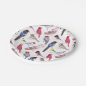 さまざまで多彩な鳥の水彩画の絵画 ペーパープレート (アングル)