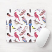 さまざまで多彩な鳥の水彩画の絵画 マウスパッド (マウス)
