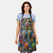 さまざまなアイスクリームの味 エプロン (着用した状態)