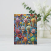 さまざまなアイスクリームの味 ポストカード (スタンド正面)