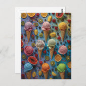 さまざまなアイスクリームの味 ポストカード (正面/裏面)