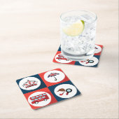 さまざまなイングランドのシンボル スクエアペーパーコースター (インサイチュ)