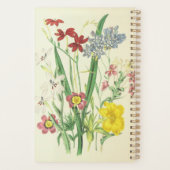 さまざまなカラフル花と緑色植物 プランナー手帳 (裏面)