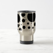 さまざまなサイズの何百もの黒いドットと円 トラベルマグ (中央)