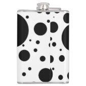 さまざまなサイズの白の黒い点そして円 フラスク (裏面)