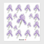 さまざまなサイズの紫色の髭の虹彩 シール (シート)