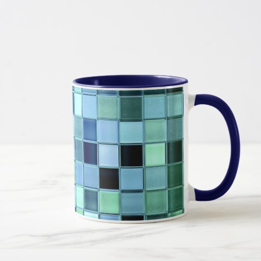 さまざまなスタイルのSeaGlassのタイルのカスタムなマグ マグカップ (右)