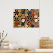 さまざまなスパイスや食材 ポスター (キッチン)