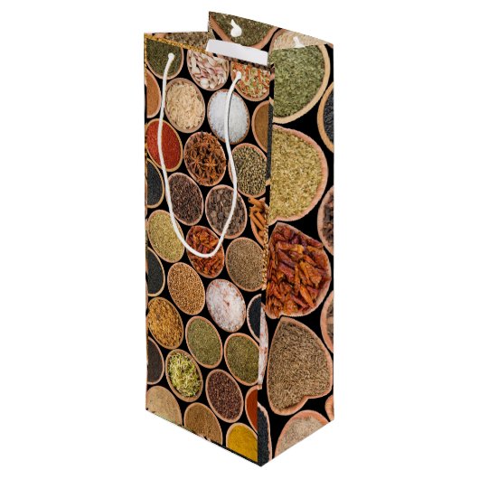 さまざまなスパイスや食材 ワインギフトバッグ (裏面アングル)