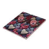 さまざまなハートと花モザイク タイル (側面)