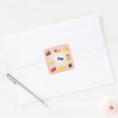 さまざまなフルーツのシール スクエアシール